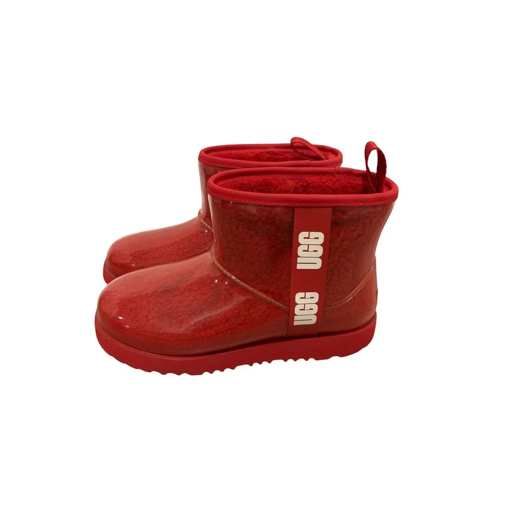 UGG Classic‎ Clear Mini Samba Red Waterproof Boots Mens 6 / Womens 7.5 / EU 38